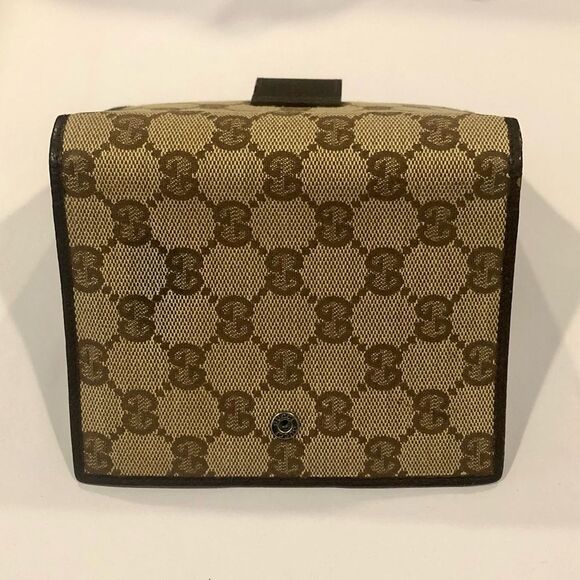 M GUCCI MONOGRAM Leather Canvas Agenda Binder Passport Holder Credit Card Wallet - Picture 6 of 17